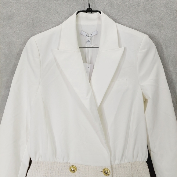 New DEREK LAM 10 CROSBY Chiara button-detailed twill and metallic tweed P1796 - Picture 4 of 14